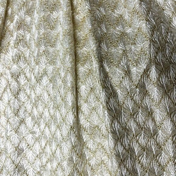 TAHARI Girl Golden Sparkles White Zip Strap Back Shimmer Holiday Dress Size 4 - Picture 11 of 11